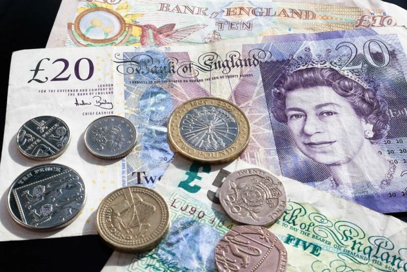British banknotes and coins