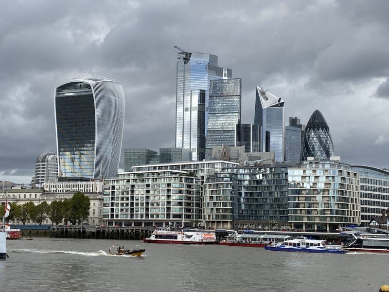 The City of London skyline by the Thames